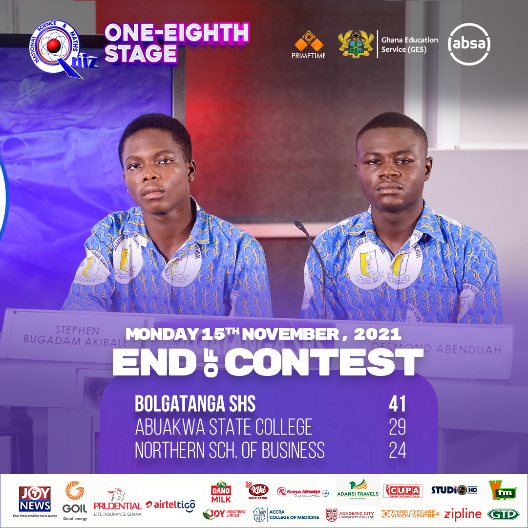 NSMQ2021: Bolgatanga SHS knocks out Abuakwa State College, Northern School of Business