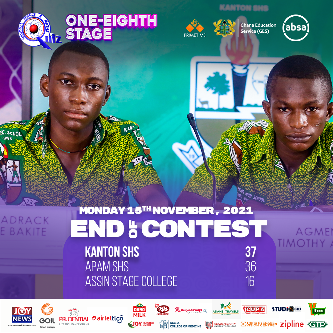 NSMQ2021: Kanton SHS qualifies to the Quarter-final Stage with Just a one-point difference