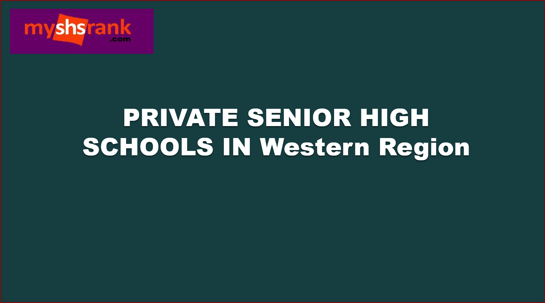 Private senior high schools in western region